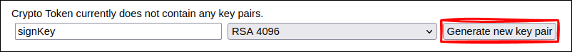 Generate new key pair